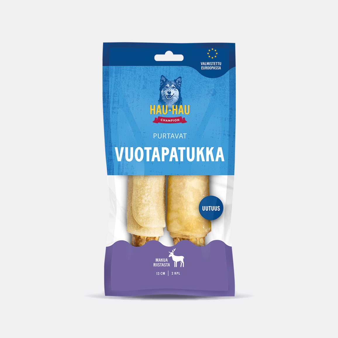 Hau-Hau Champion Purtavat Vuotapatukka Riista 13 cm koiran puruluu pakkauskuva