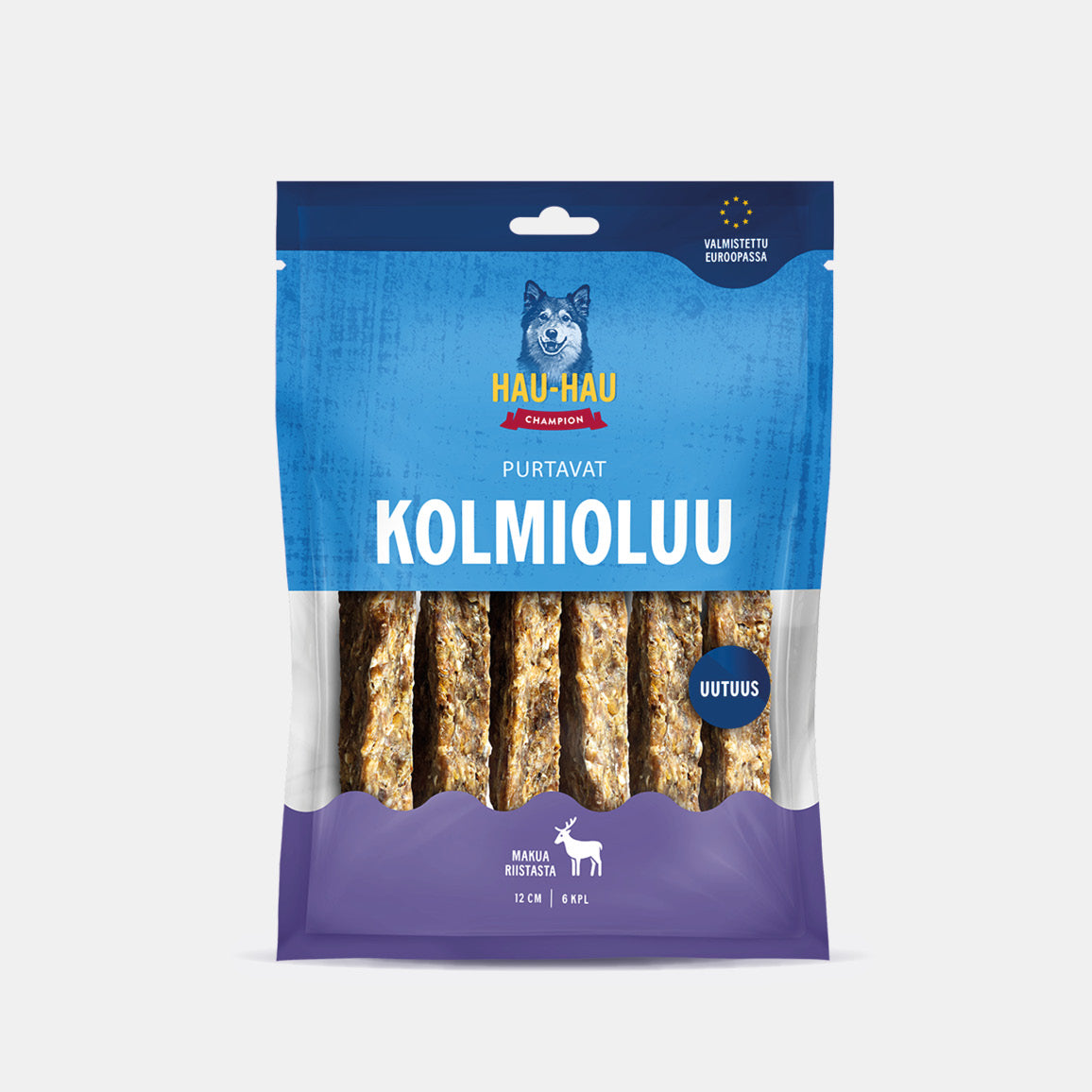 Hau-Hau Champion Purtavat Kolmioluu Riista 12 cm puruluu pakkauskuva