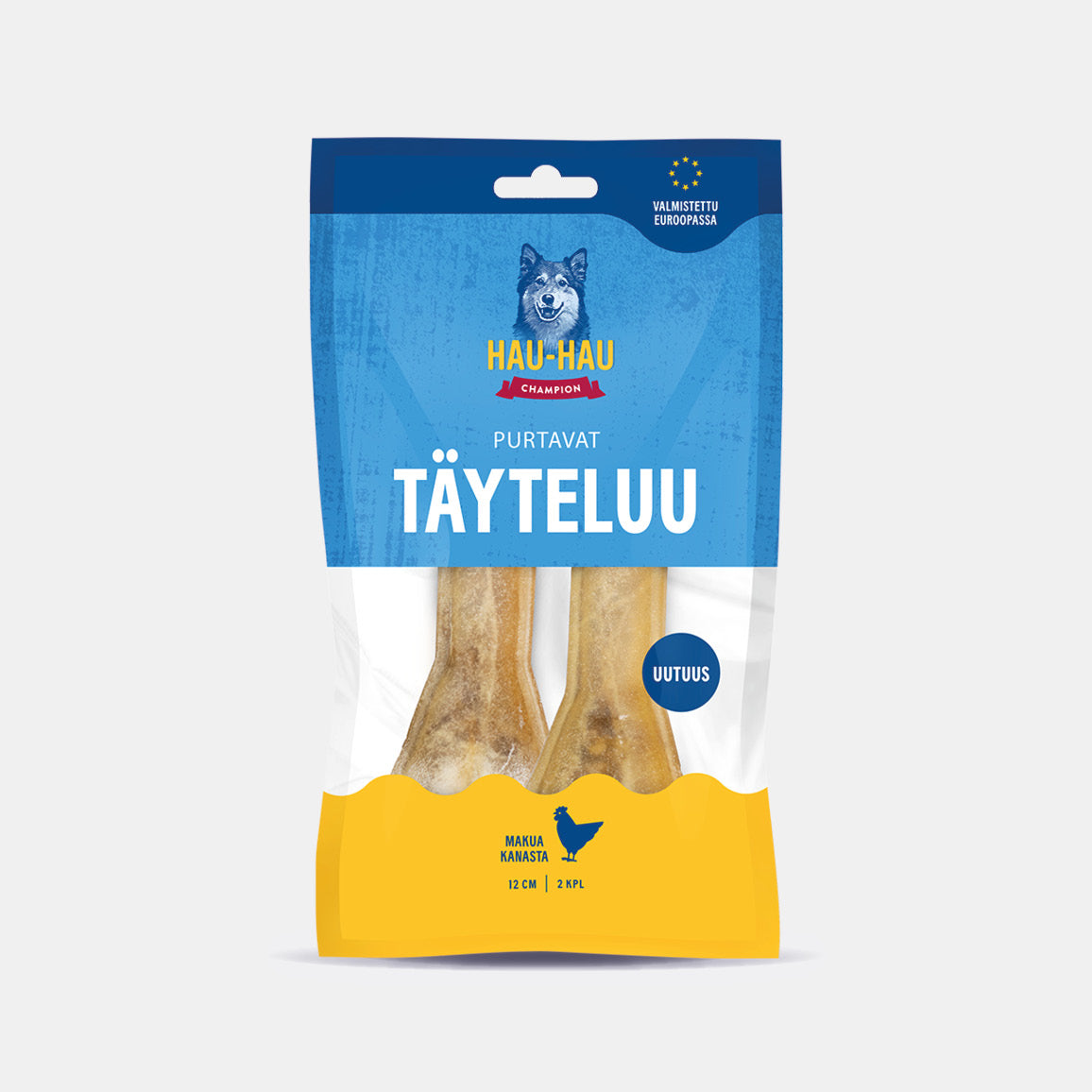 Hau-Hau Champion Purtavat Täyteluu kana 12 cm koiran puruluu pakkauskuva
