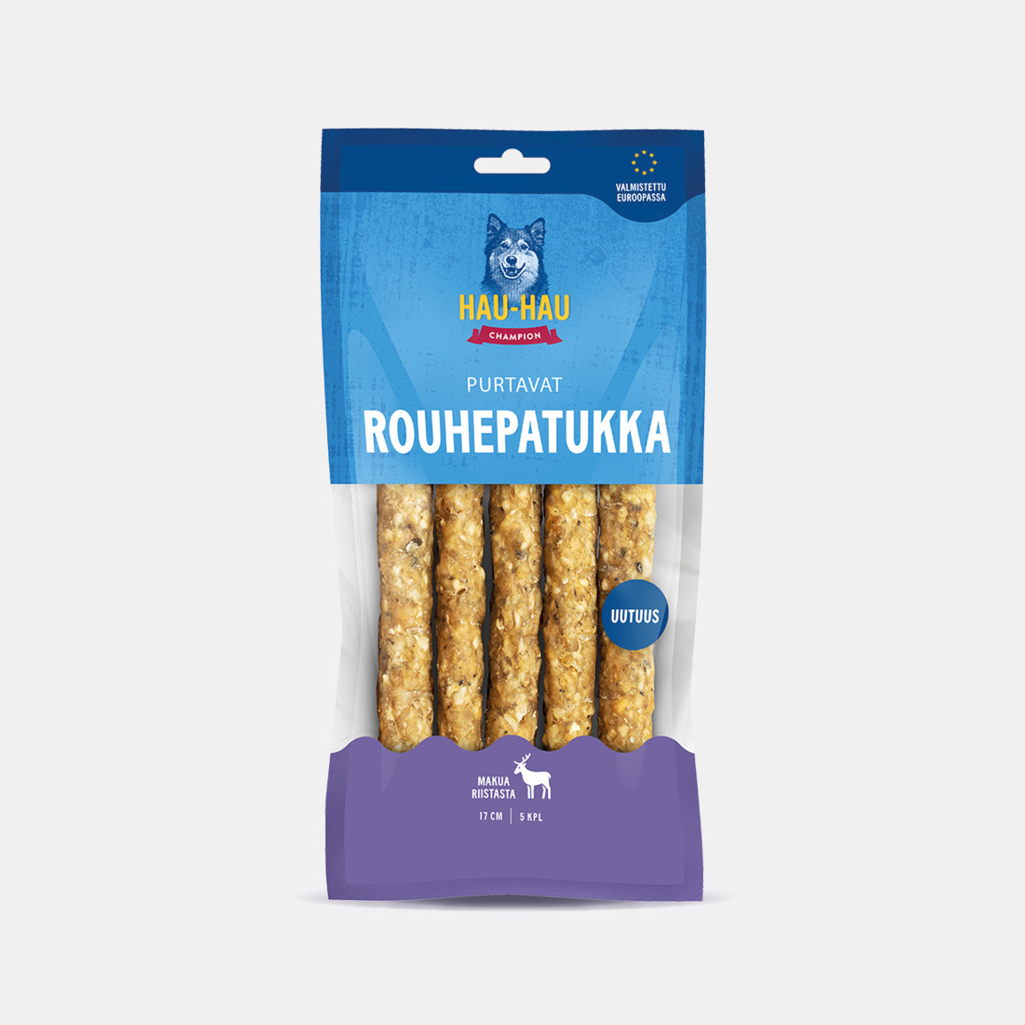Hau-Hau Champion Purtavat Rouhepatukka Riista 17 cm koiran rouheluu pakkauskuva